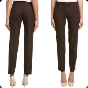 Lafayette 148 Women's Brown Barrow Virgin Wool Trousers Pants- Size 2